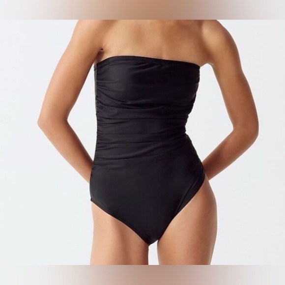 LOFT Other - NEW Loft Ruched Bandeau Black One Piece Swimsuit- Size XS